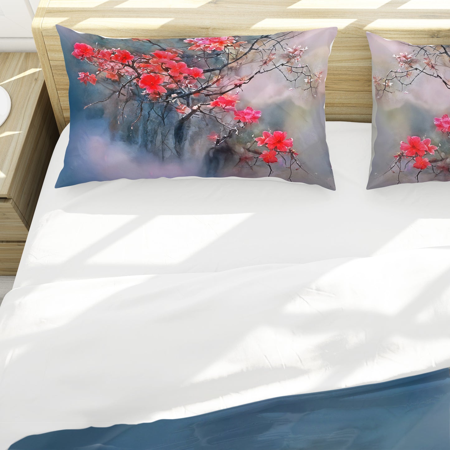 Red and Pink Tree Duvet Cover Set