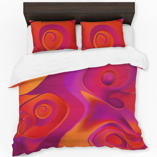 Red and Purple Ink Duvet Cover Set