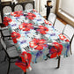 Red and White Tropical Flowers Rectangle Tablecloth
