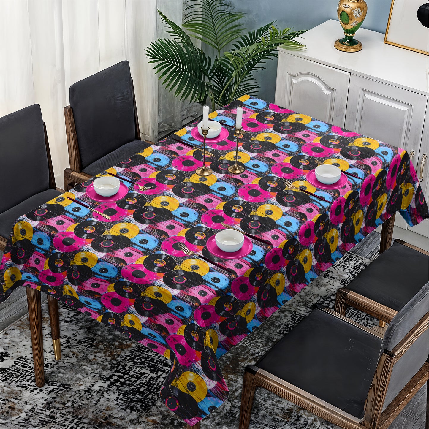 Retro Vinyl Rectangle Tablecloth