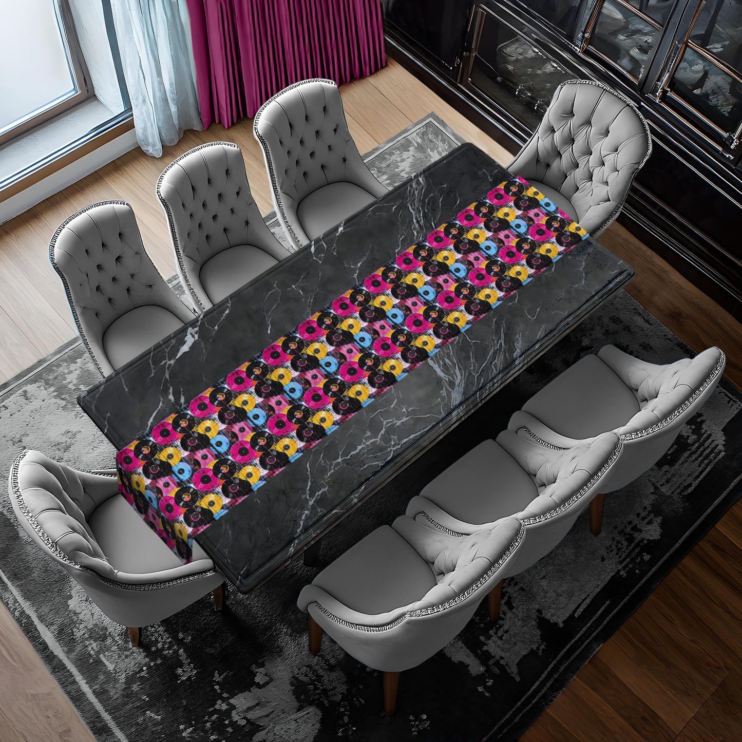 Retro Vinyl Table Runner