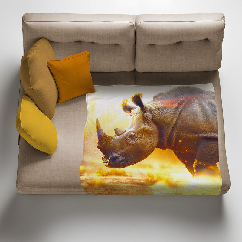 Rhino Africa Light Weight Fleece Blanket