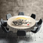 Rhino And The Red Bloom Round Tablecloth by Nathan Pieterse
