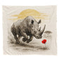Rhino the Red Bloom Light Weight Fleece Blanket by Nathan Pieterse