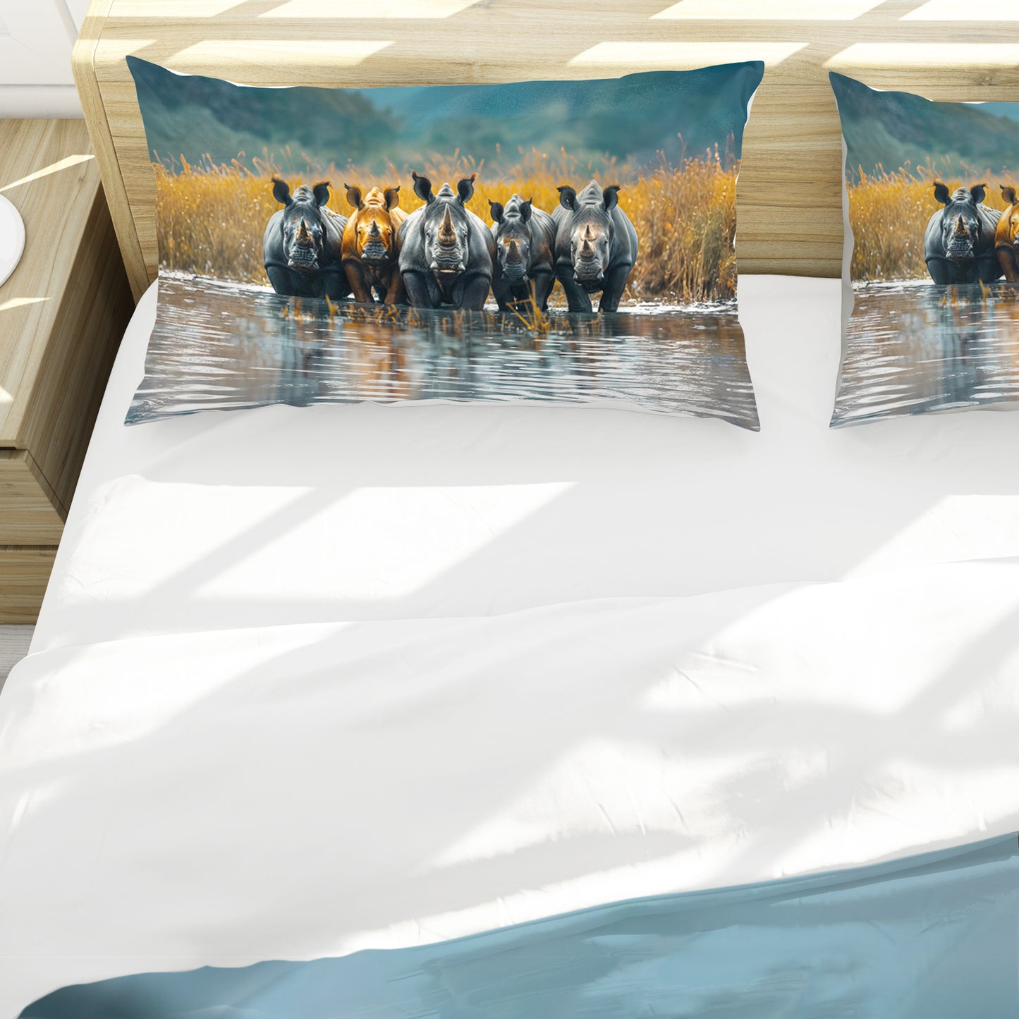 Rhino Parade of Strength Duvet Cover Set