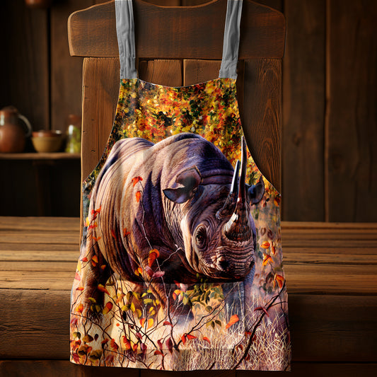 Rhino Medium Length Apron by Delene Lambert