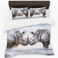 Rhinos on Icelandic Shores Duvet