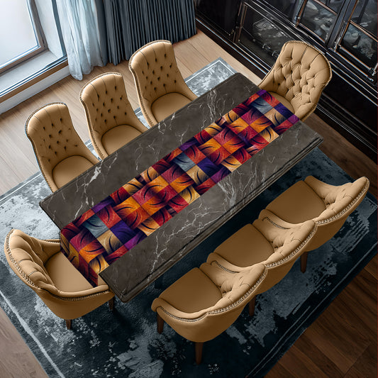 Rich Colour Block Pattern Table Runner