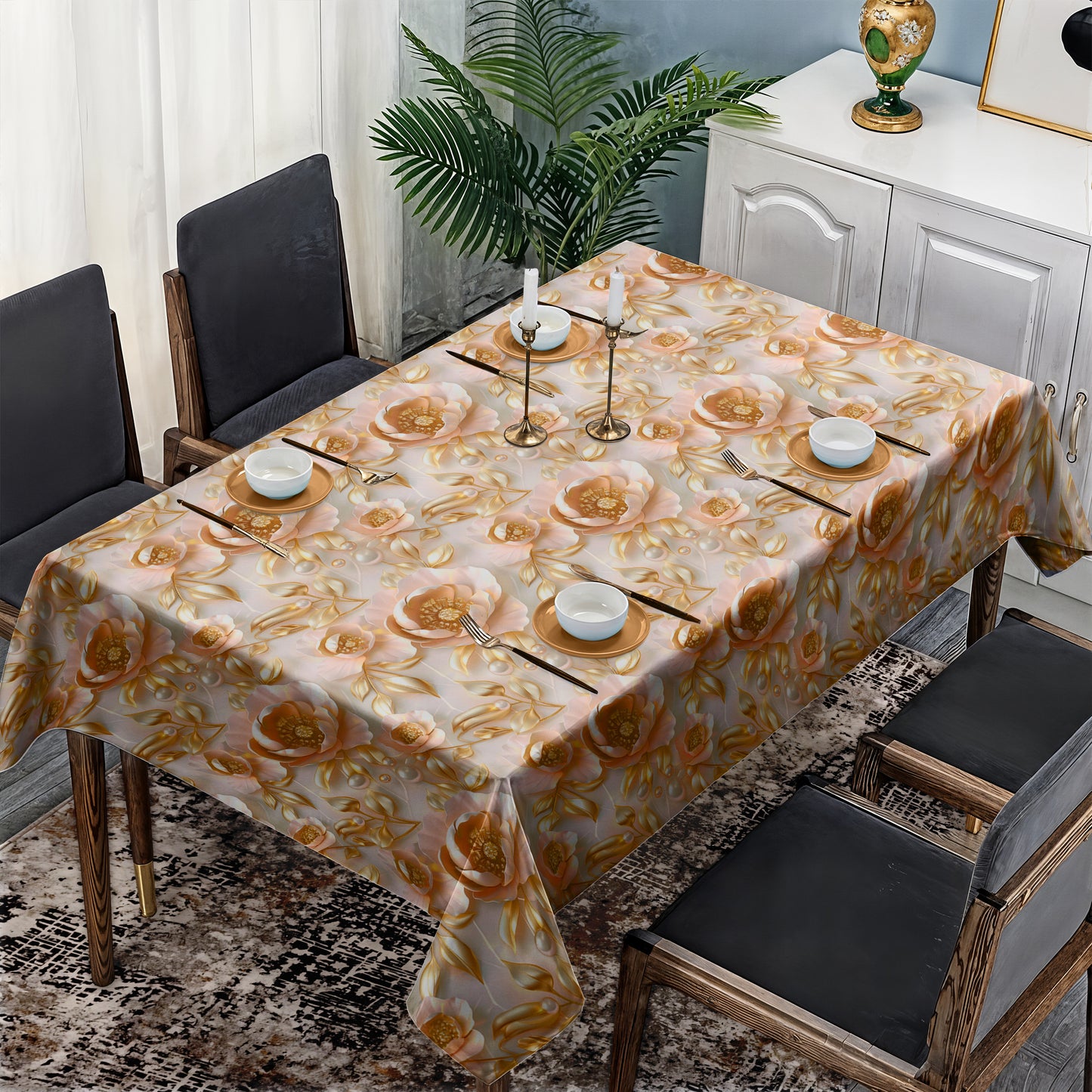 Rich Cream Rectangle Tablecloth