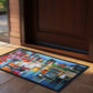 River Painted Boats Door Mat