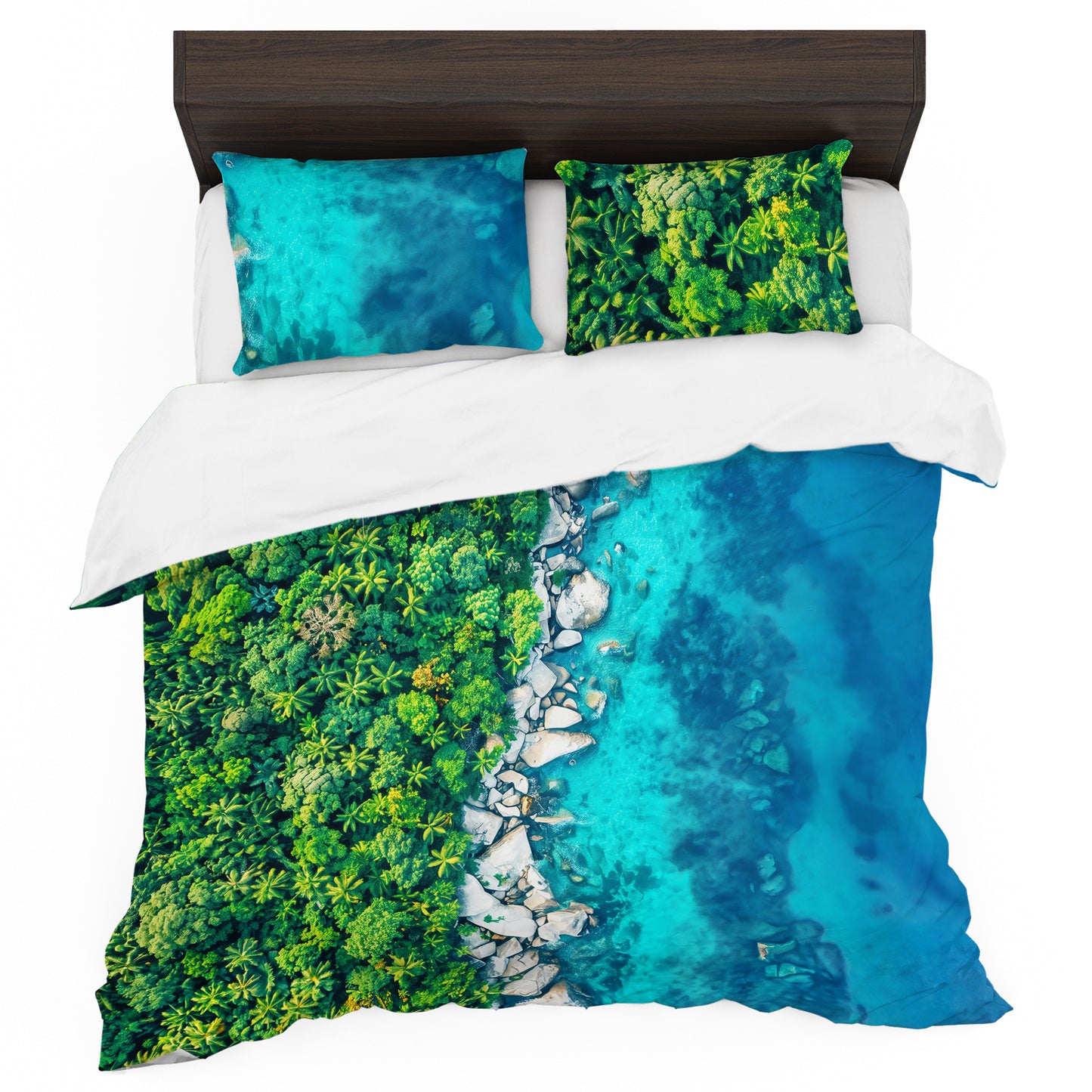 Rocky Beach Forest Duvet Cover Set