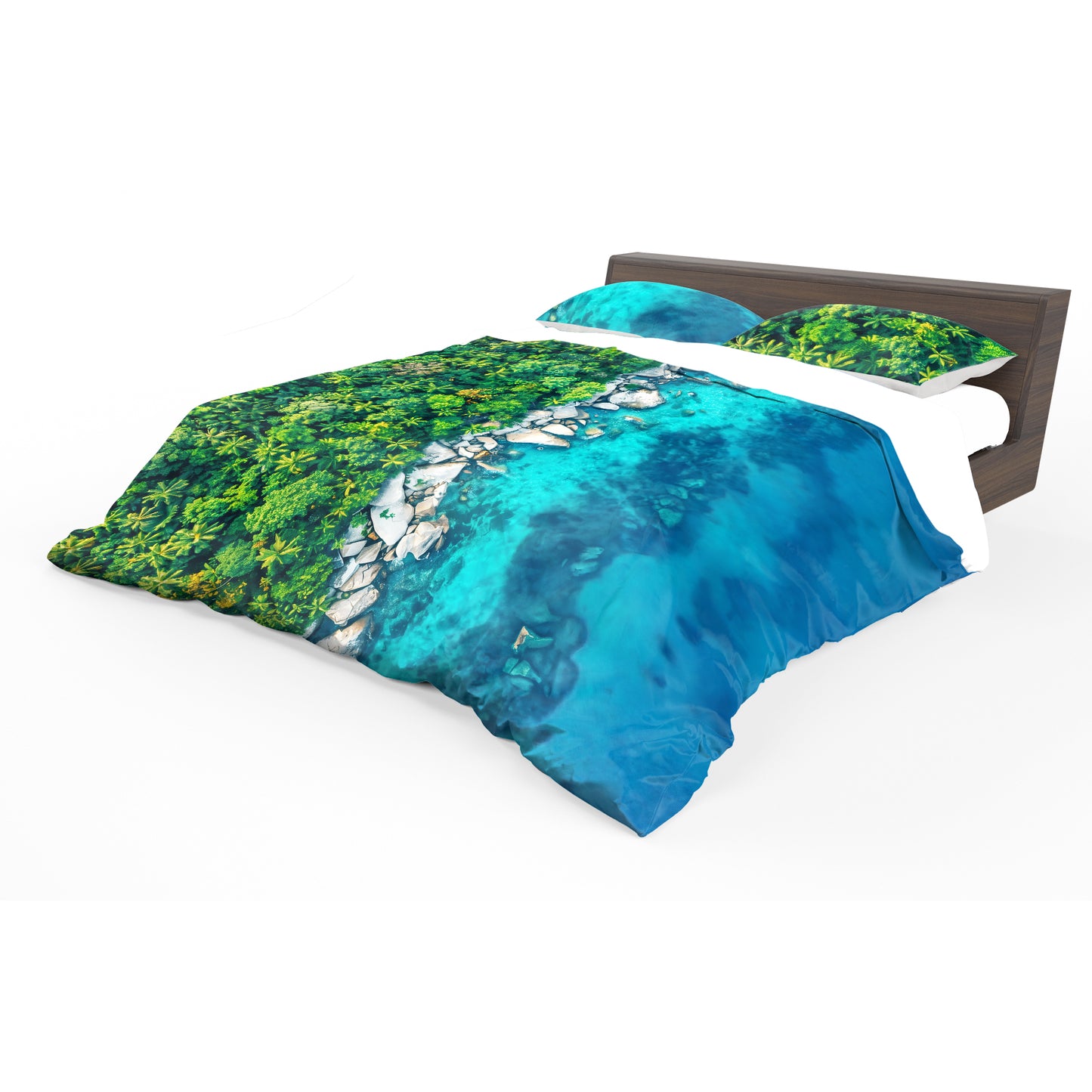 Rocky Beach Forest Duvet Cover Set