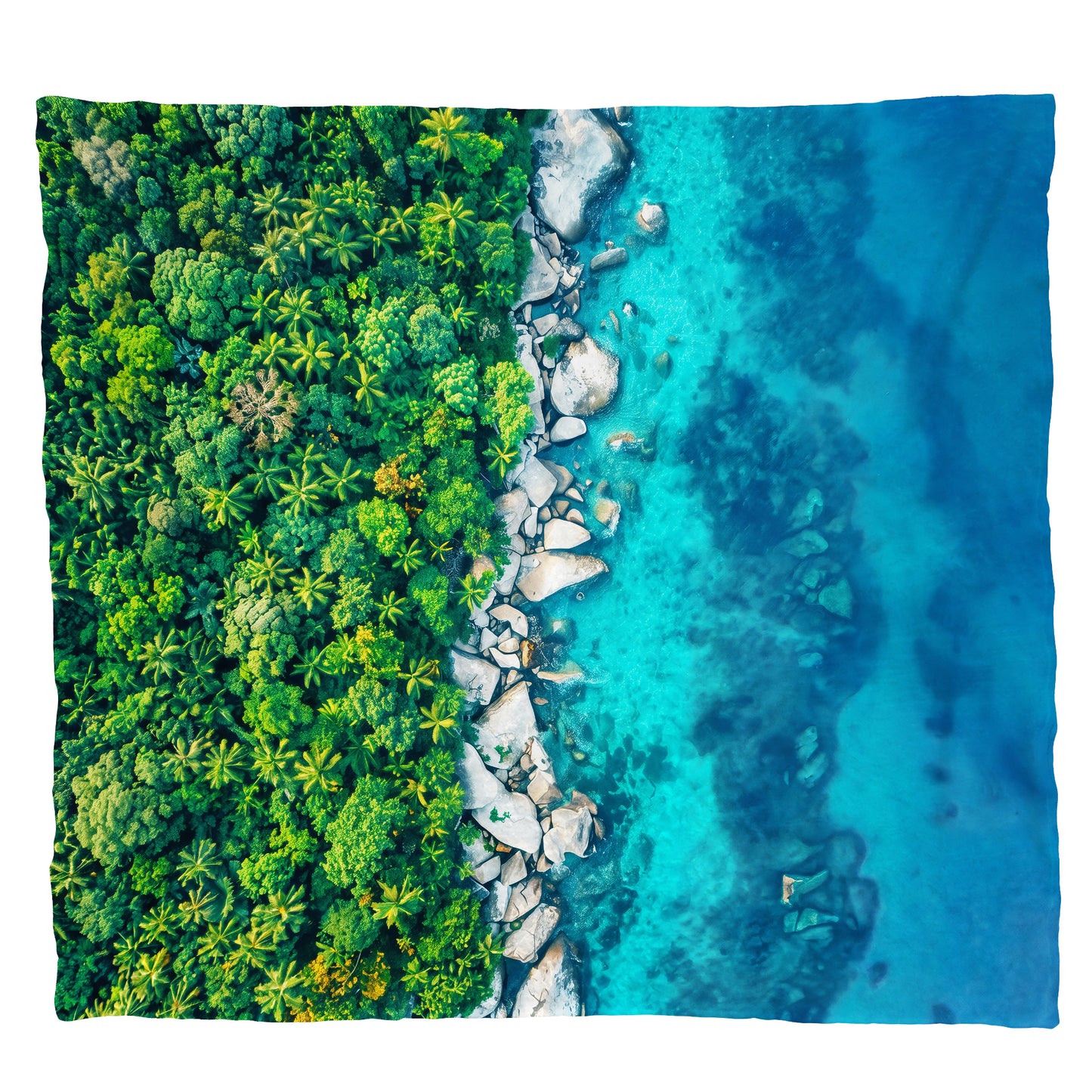 Rocky Beach Forest Light Weight Fleece Blanket