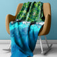Rocky Beach Forest Light Weight Fleece Blanket