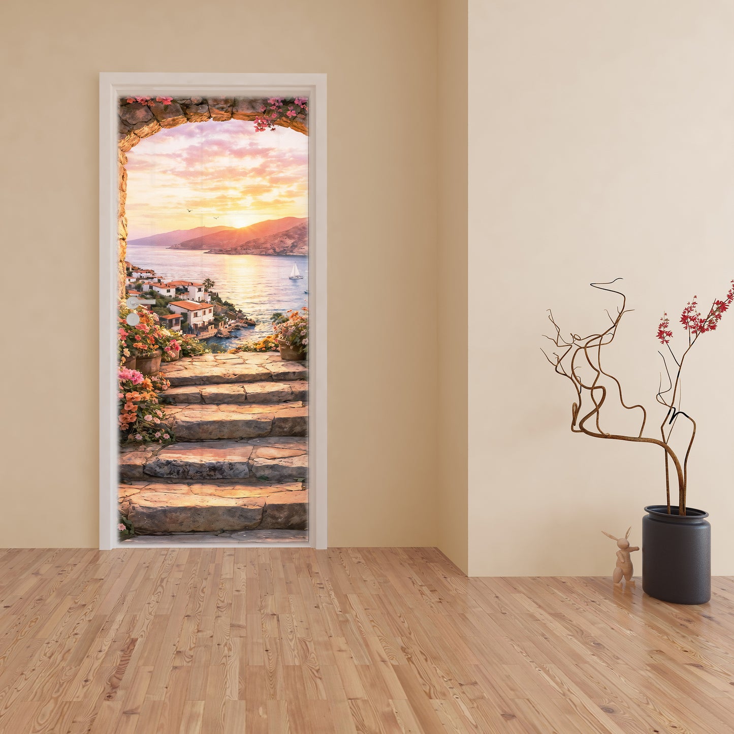 Roman Sunset Door Decoupage