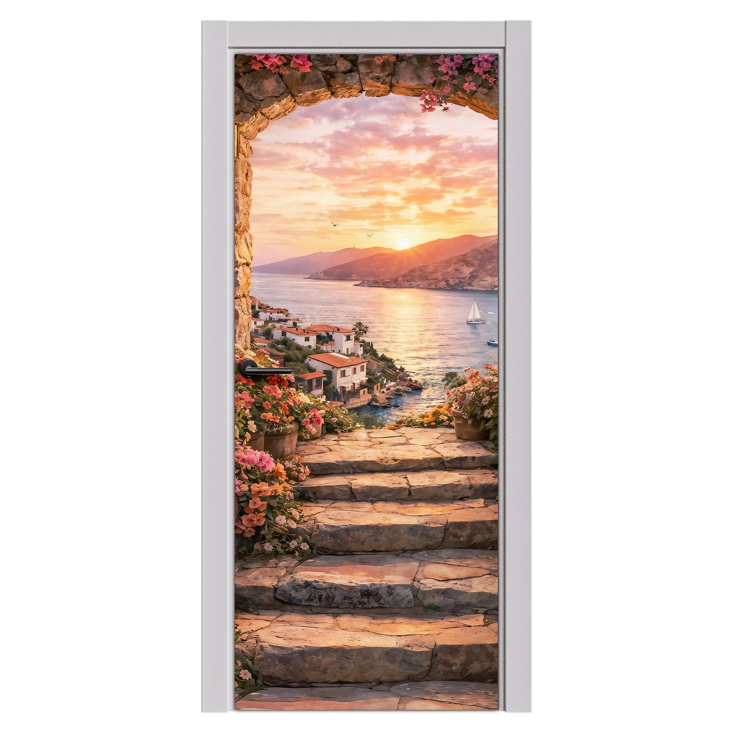 Roman Sunset Door Decoupage