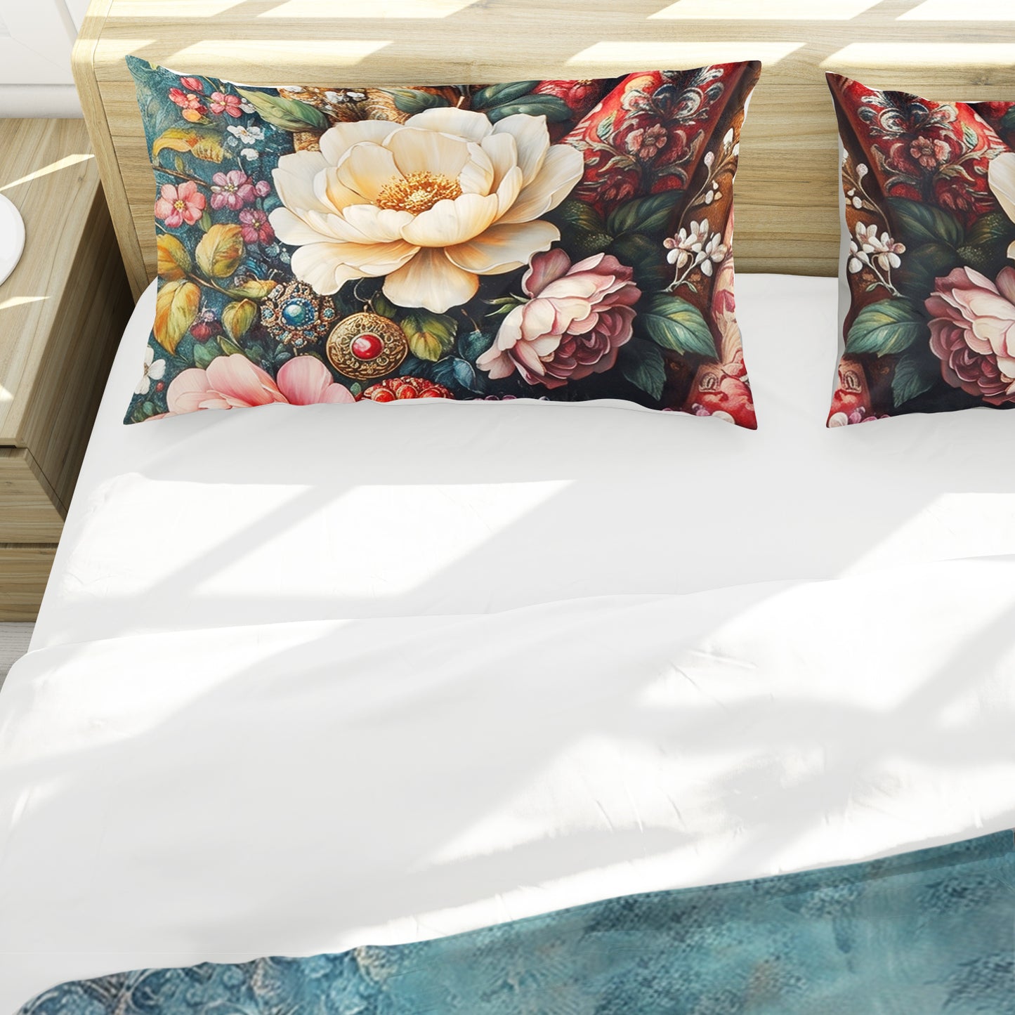 Romantic Drapery Floral Duvet Cover Set