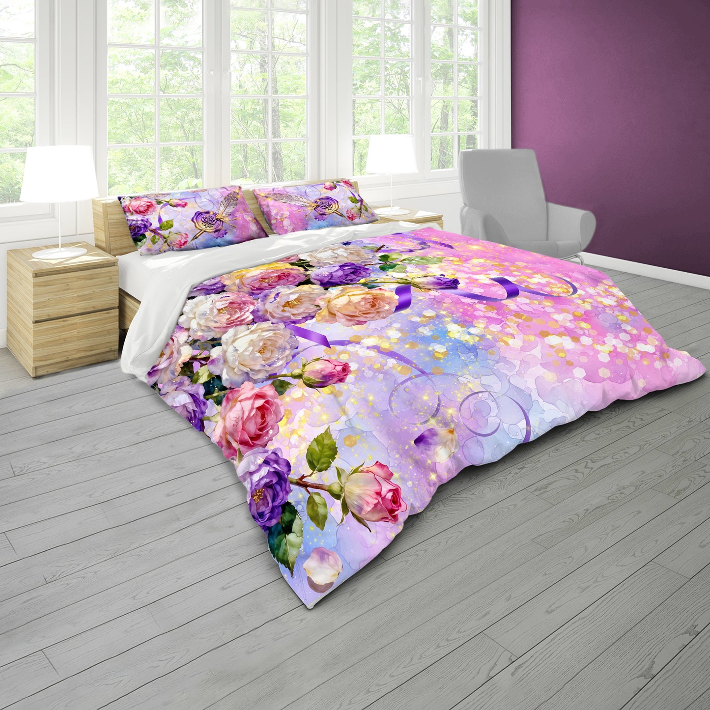 Romantic Floral Fantasy Duvet Cover Set