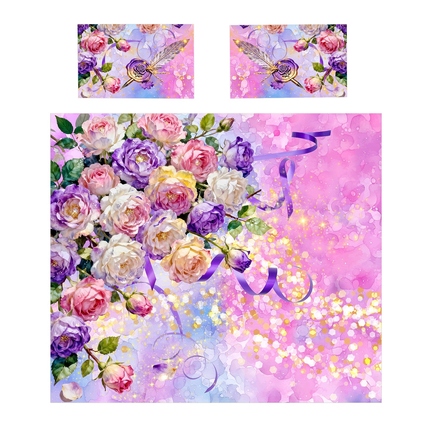 Romantic Floral Fantasy Duvet Cover Set