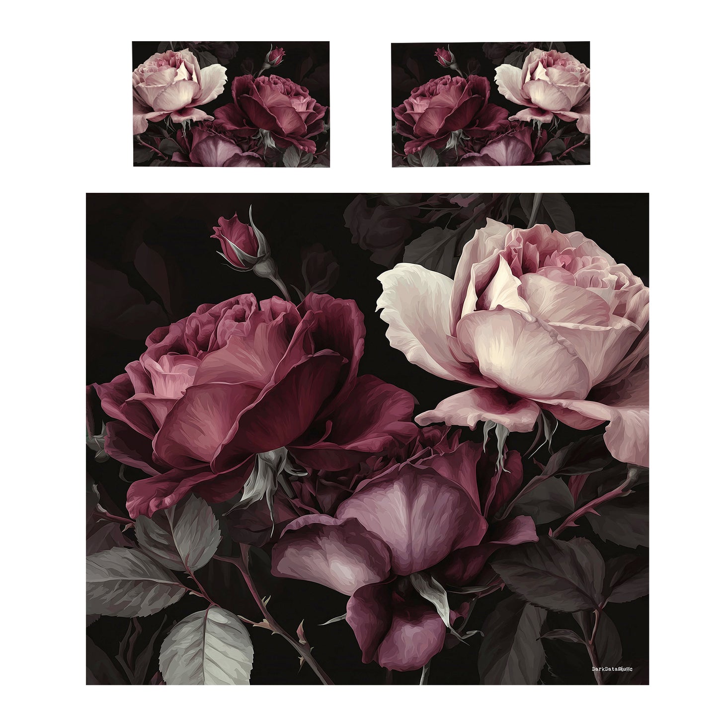 Romantic Three Roses Duvet Cover Set by Wikus Schalkwyk