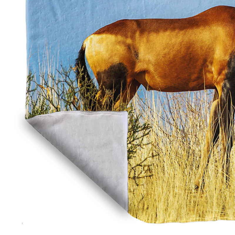 Rooi Hartebees Light Weight Fleece Blanket By Fanie Heymans