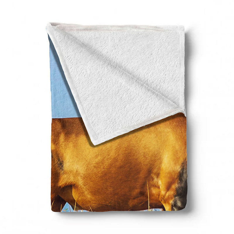 Rooi Hartebees Light Weight Fleece Blanket By Fanie Heymans
