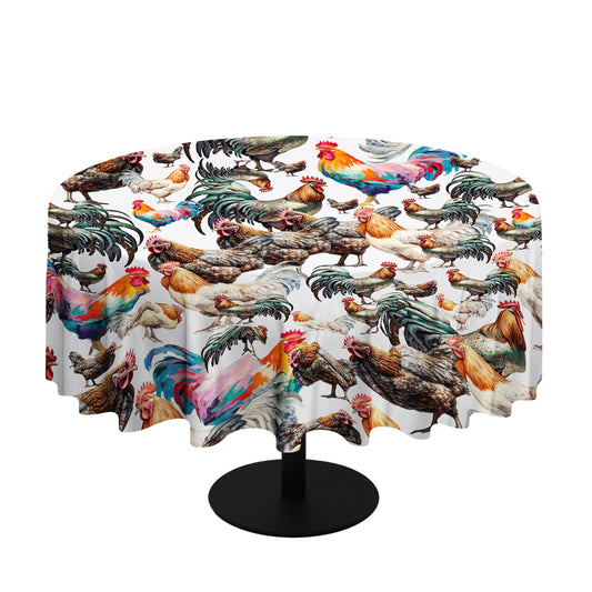 Rooster Mixer By Mark Van Vuuren Round Tablecloth