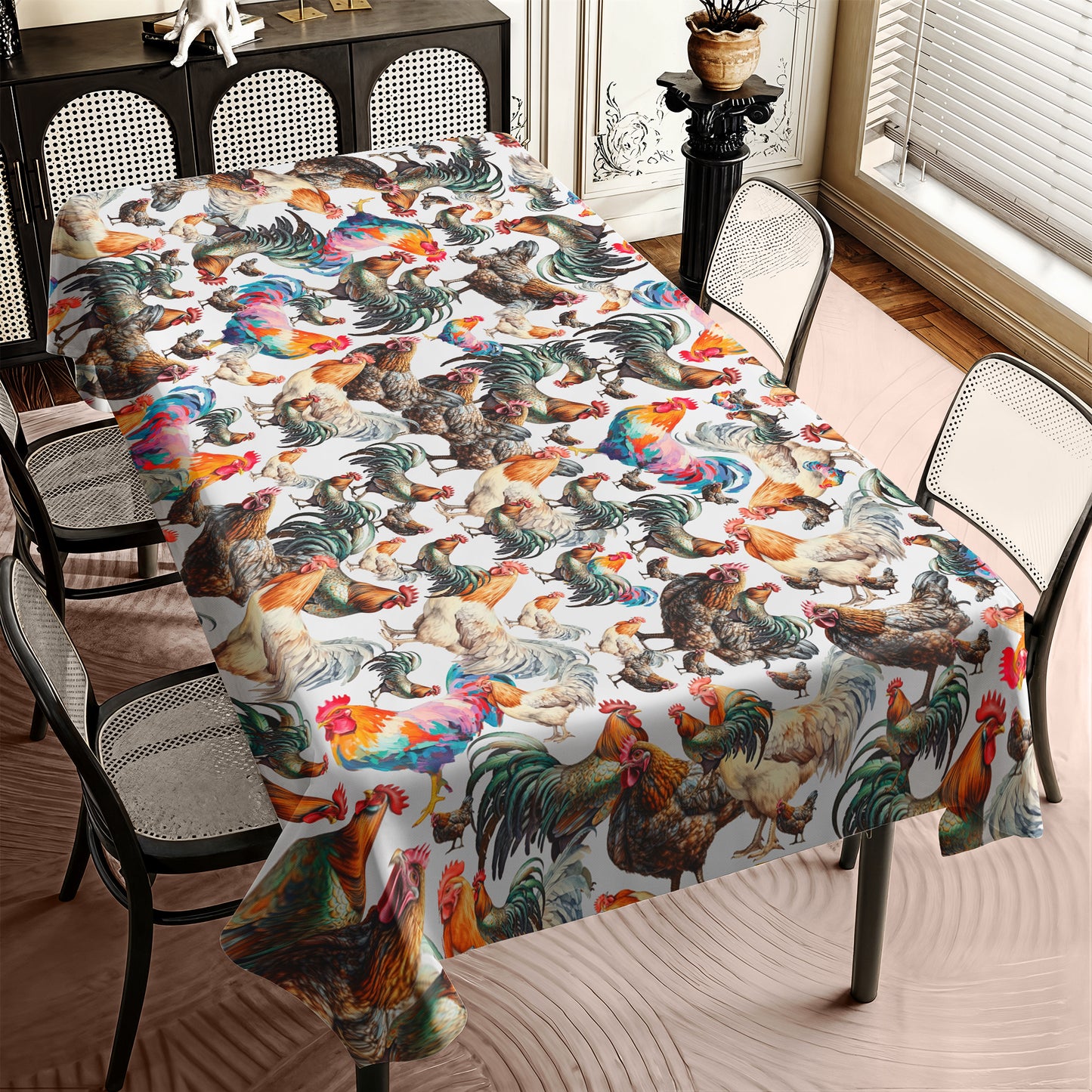 Rooster Mixer Rectangle Tablecloth By Mark Van Vuuren