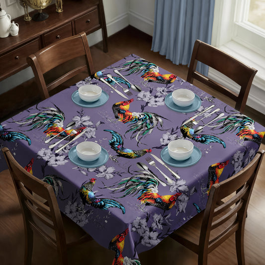 Roosters Pattern Square Tablecloth