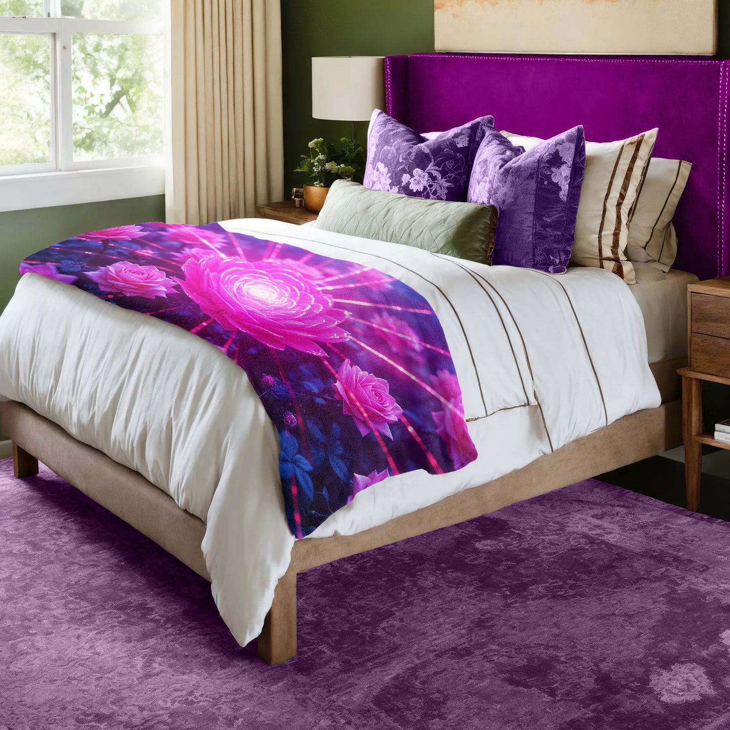 Rose Beams Bed Throw