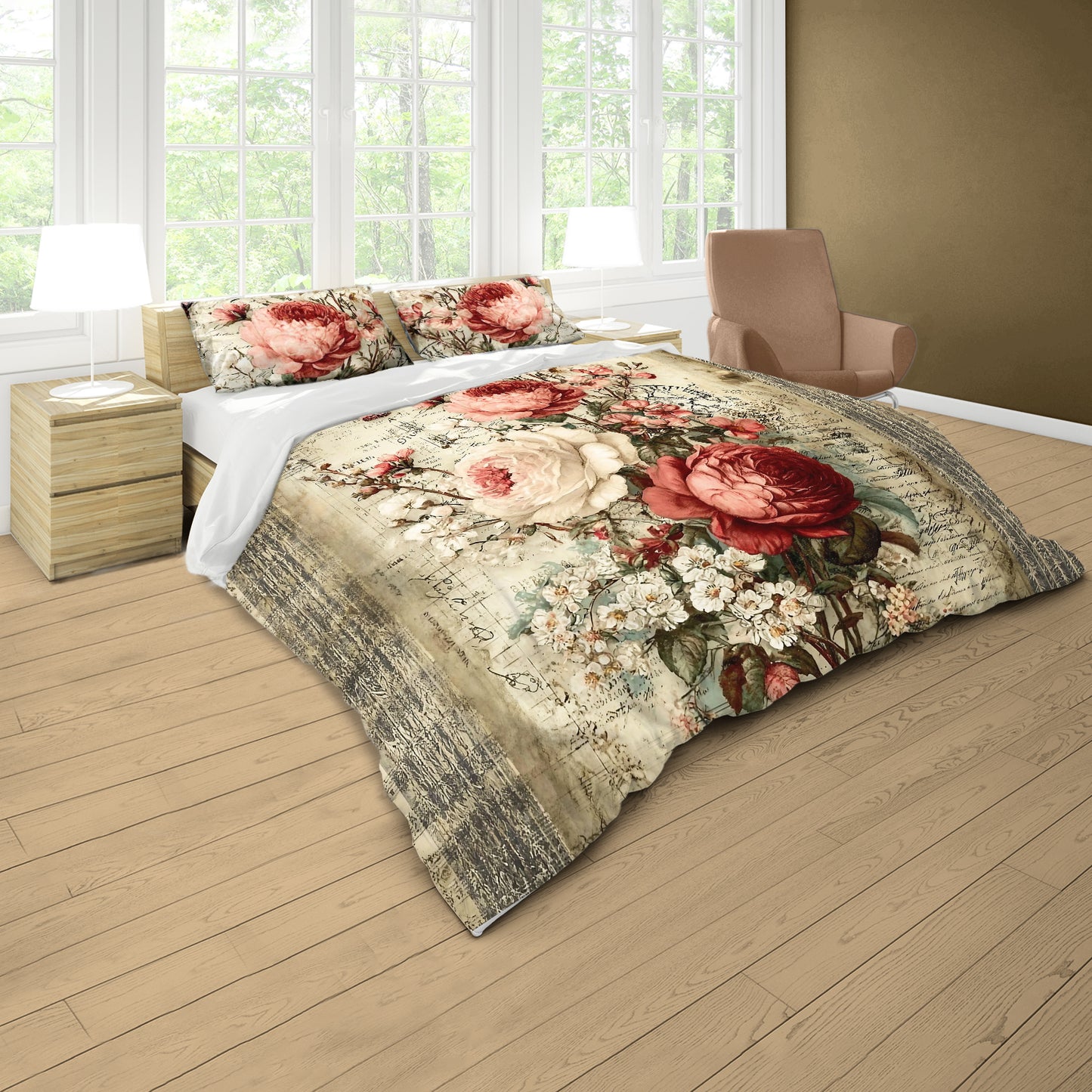 Rose Bouquet Duvet Cover Set