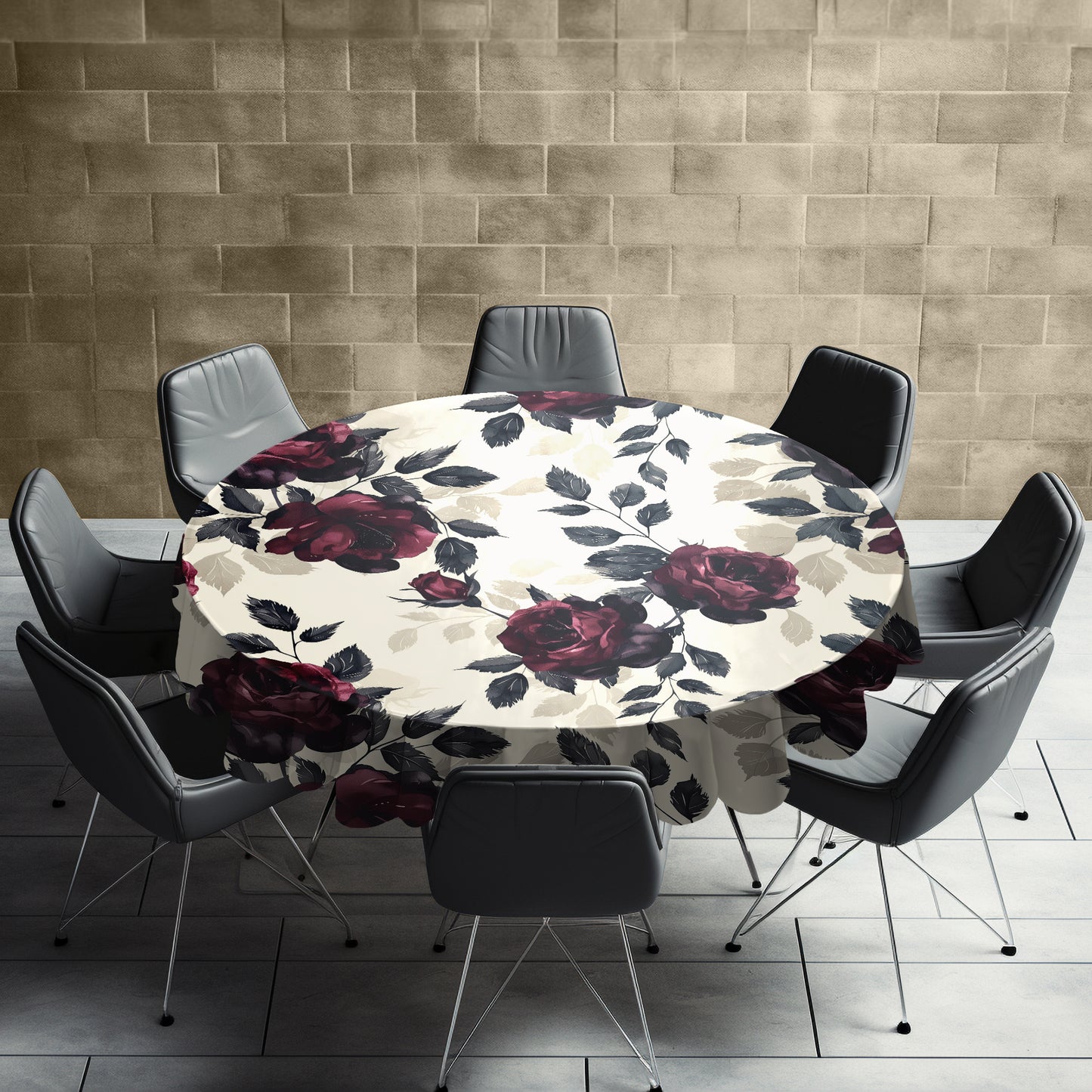 Rose Bouquet Round Tablecloth by Wikus Schalkwyk