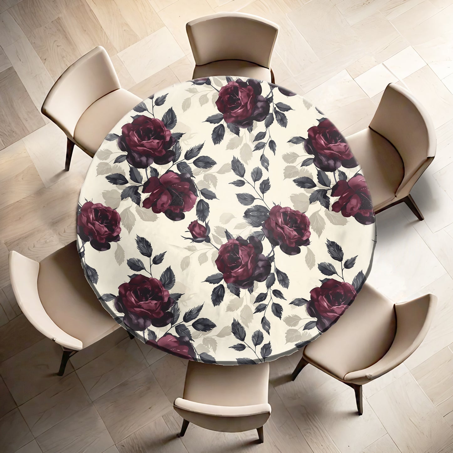 Rose Bouquet Round Tablecloth by Wikus Schalkwyk
