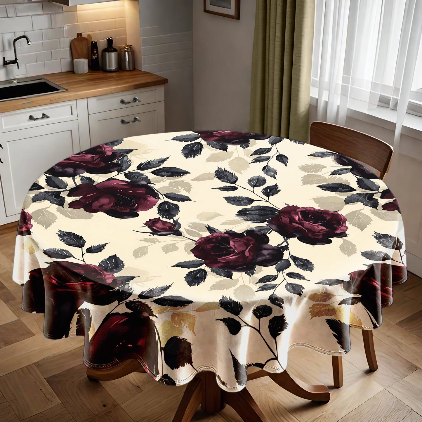 Rose Bouquet Round Tablecloth by Wikus Schalkwyk