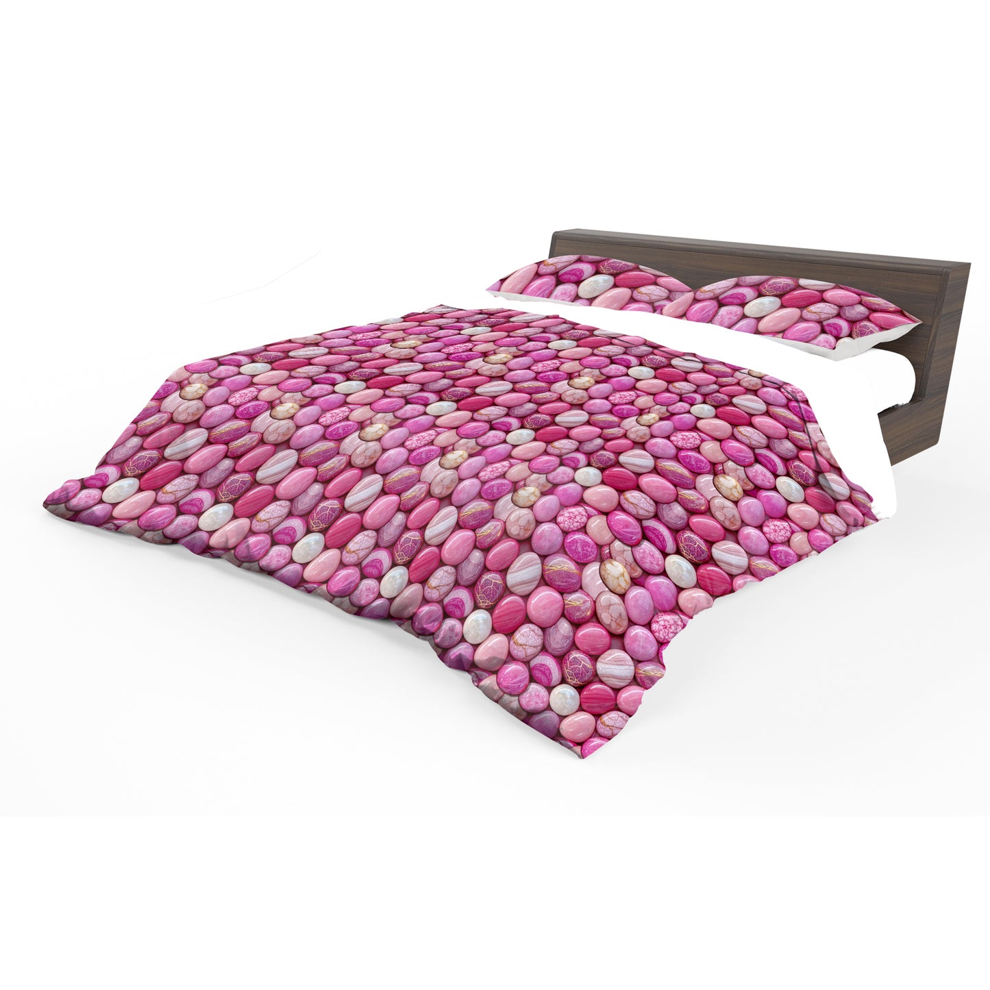 Rose Marble Pebble Mosaic Duvet Cover Set