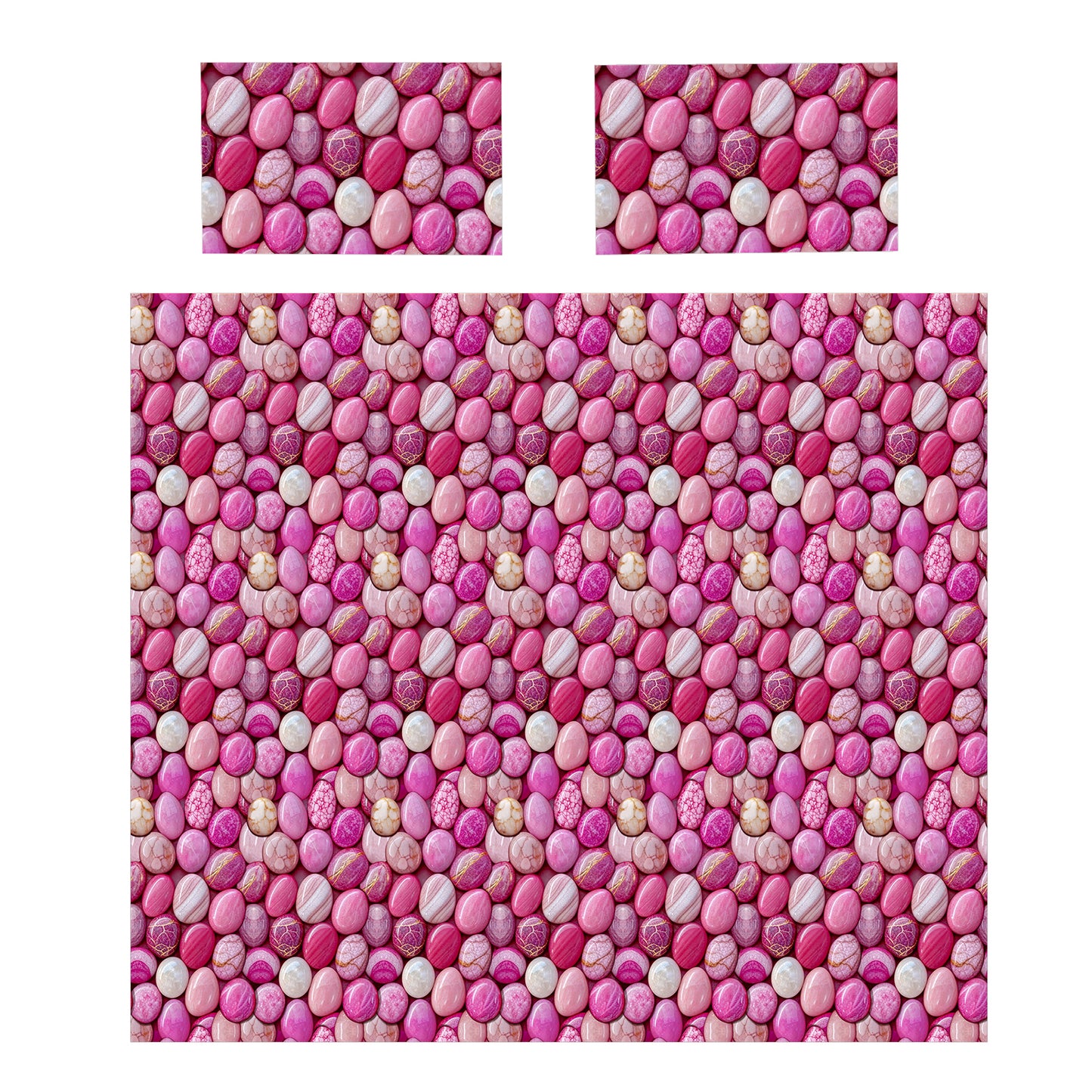 Rose Marble Pebble Mosaic Duvet Cover Set