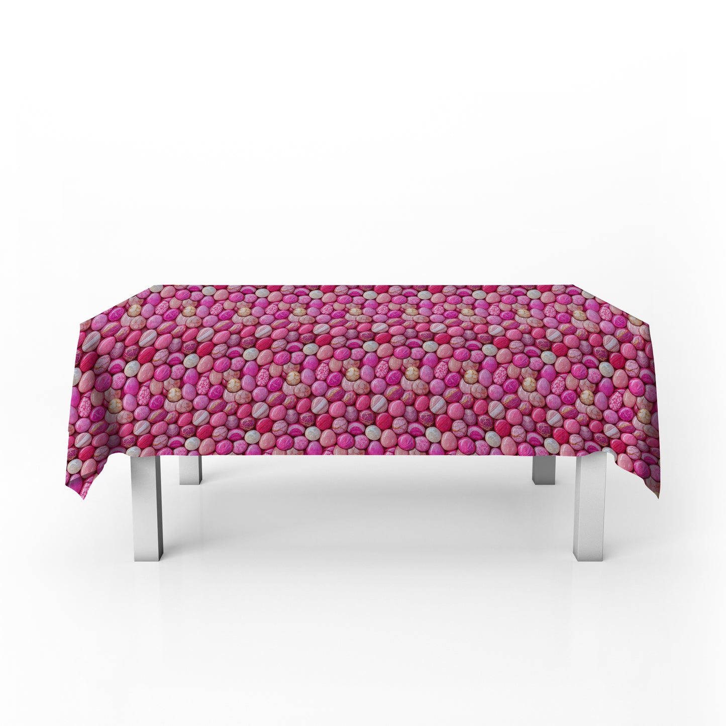 Rose Marble Pebble Mosaic Rectangle Tablecloth