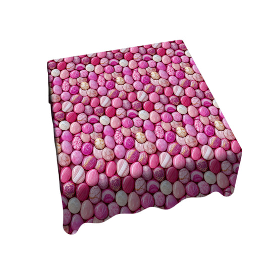 Rose Marble Pebble Mosaic Square Tablecloth