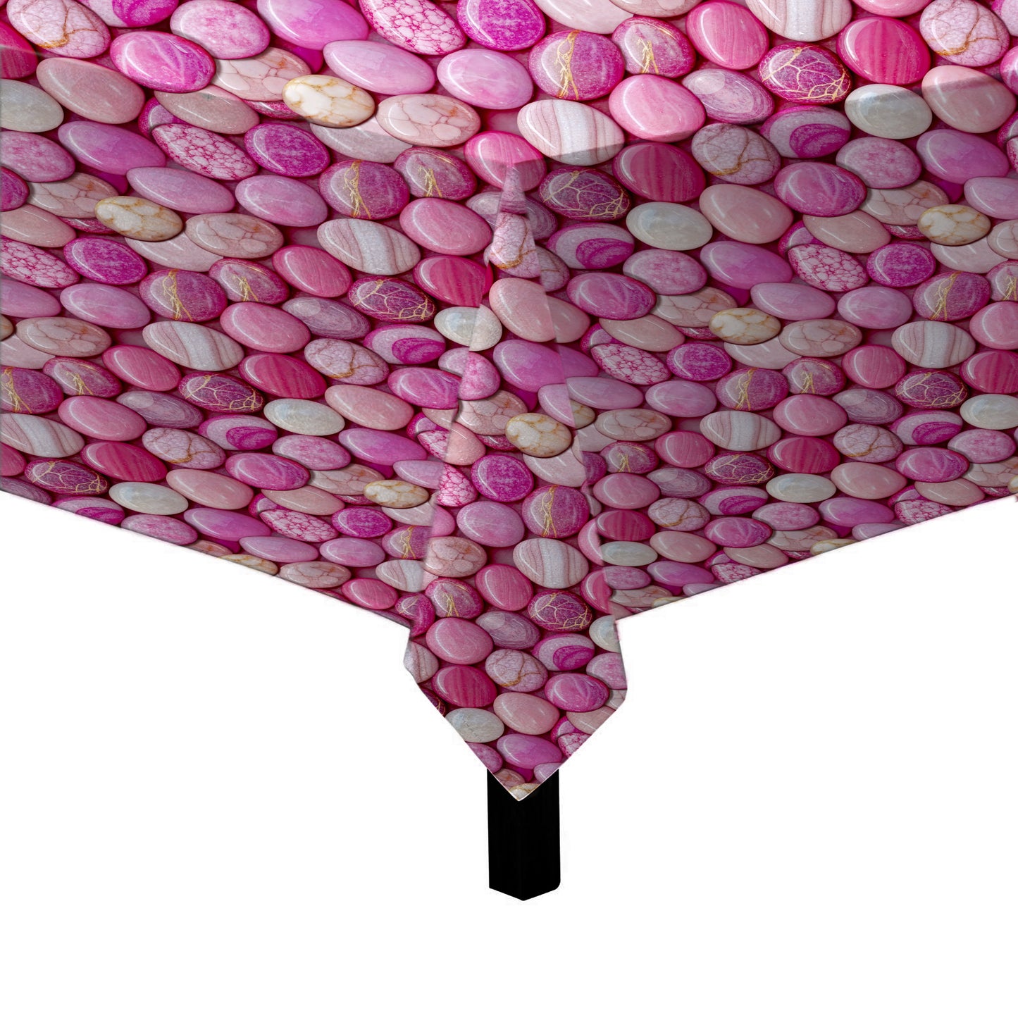 Rose Marble Pebble Mosaic Square Tablecloth