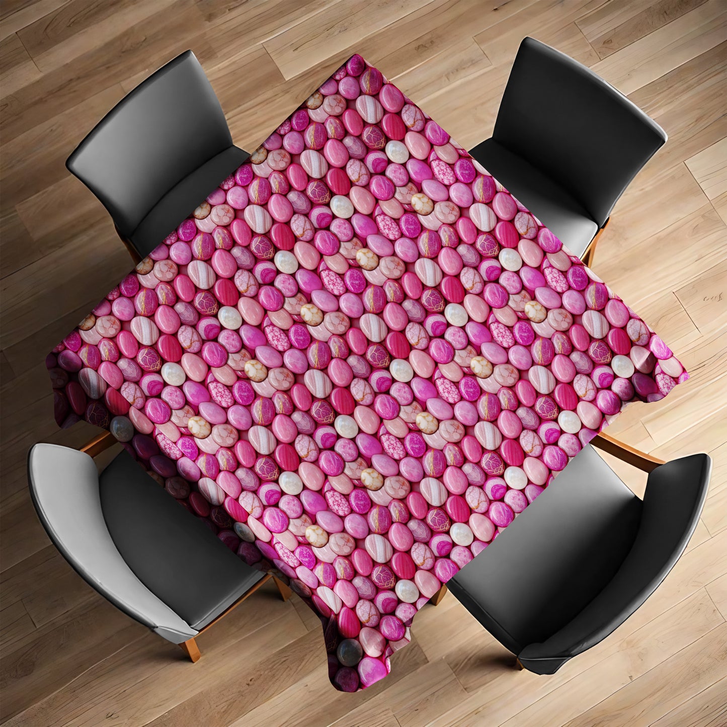 Rose Marble Pebble Mosaic Square Tablecloth