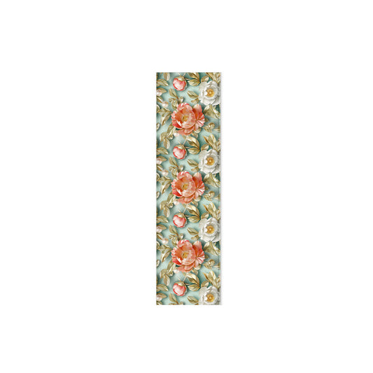 Roses on Mint 160cm Table Runner