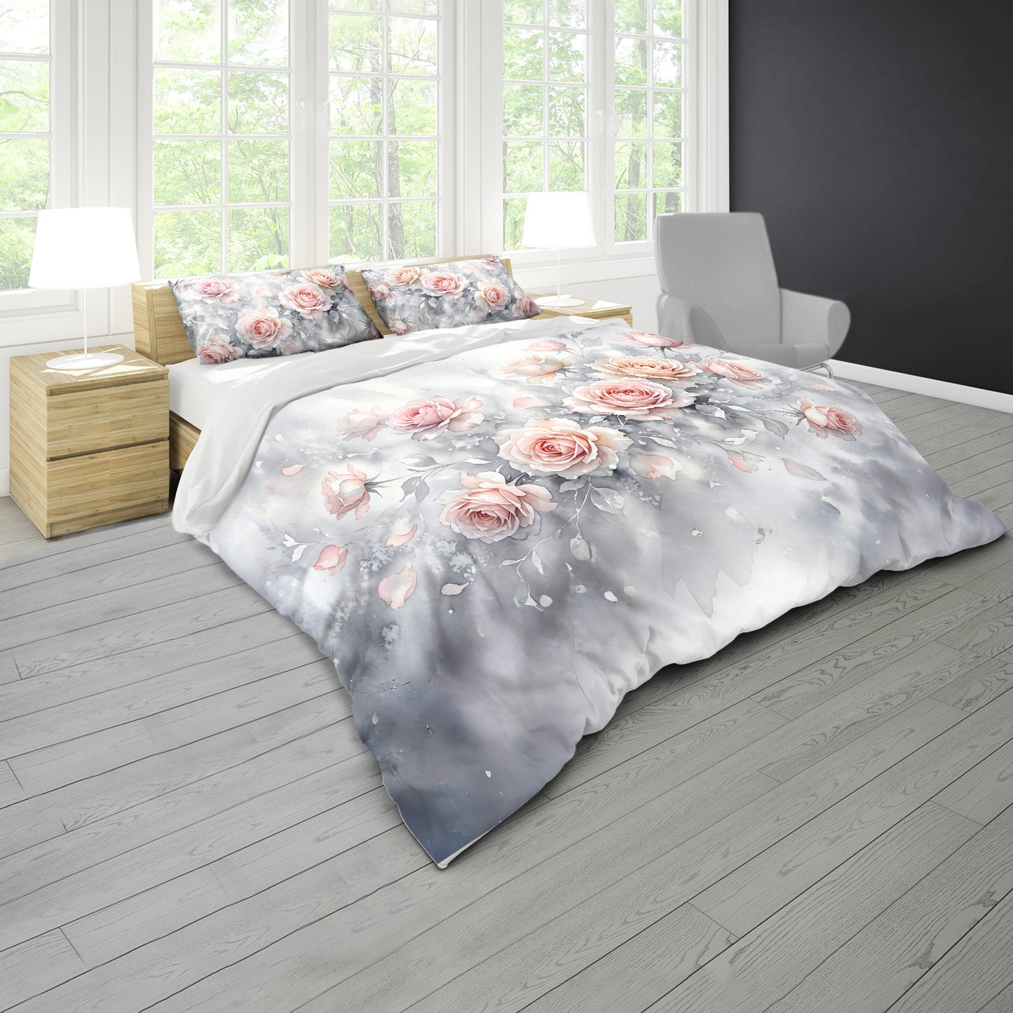 Roses in the Mist Duvet Cover Set