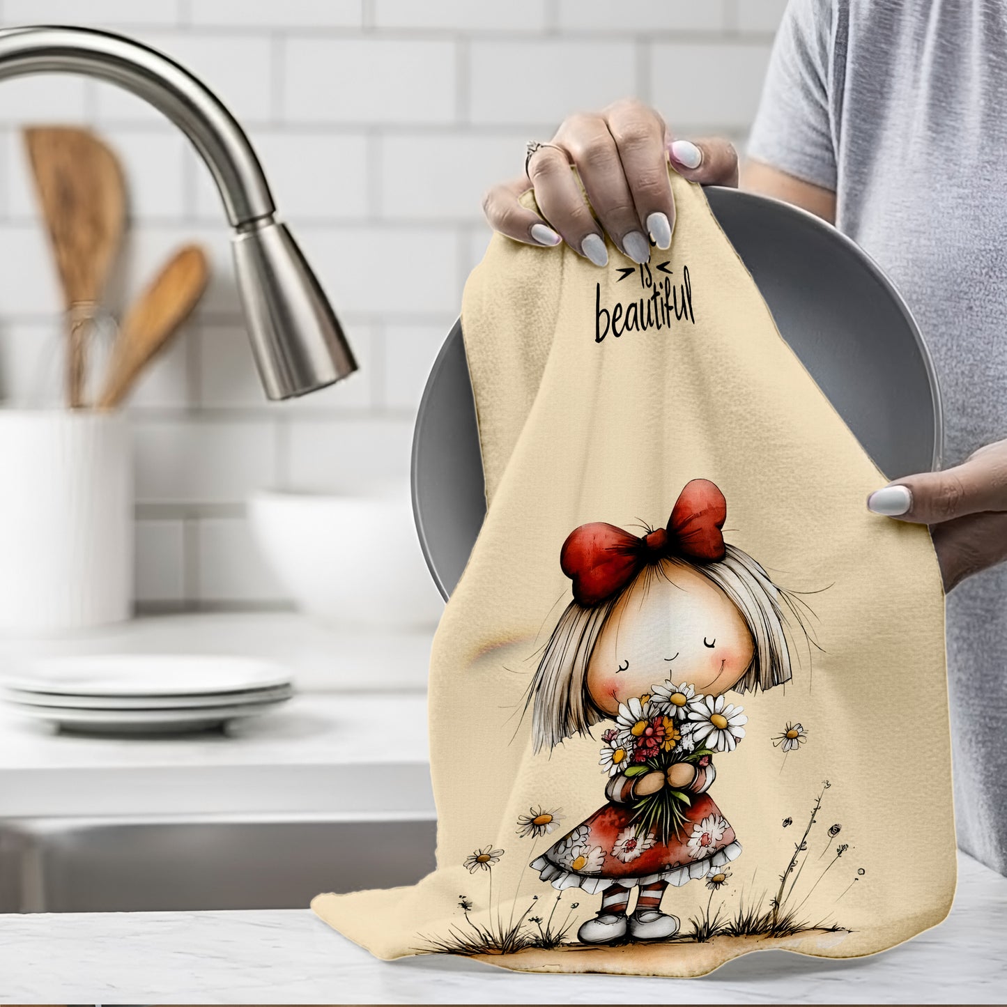 Rosy Moments Dish Cloth (Set of 3)