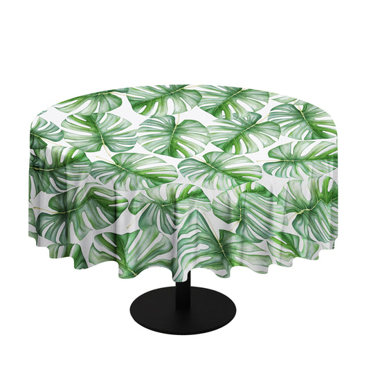 Round Tropical Palmleaves By Mark Van Vuuren Round Tablecloth