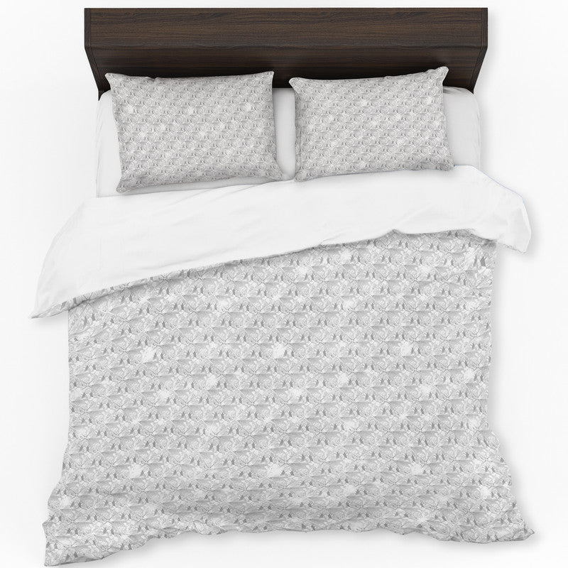 Rows Of White Diamond Marble Duvet Cover Set