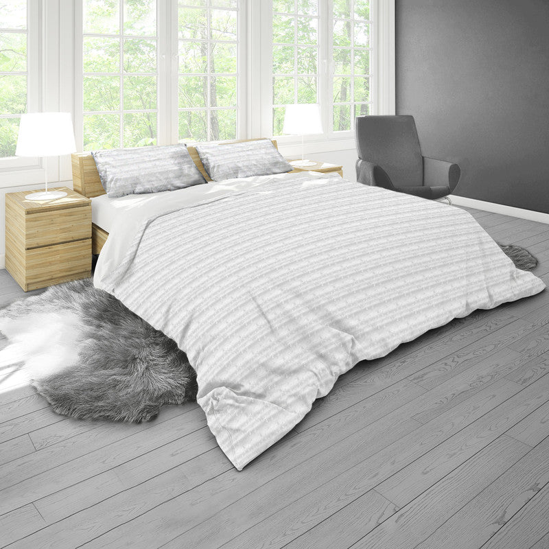 Rows Of White Grainlight Marble Duvet Cover Set
