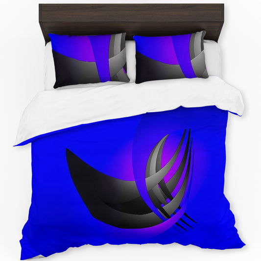 Royal Blue Abstract Pattern Duvet Cover Set