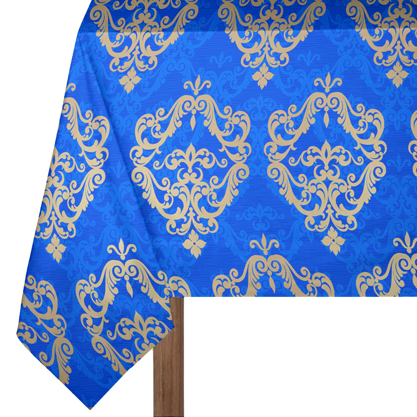 Royal Blue Baroque 3m Rectangle Tablecloth
