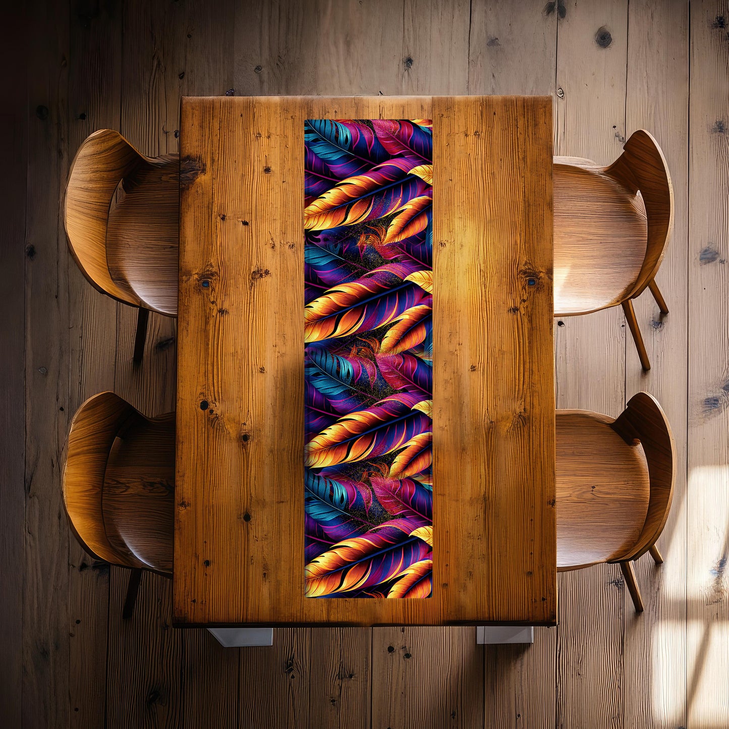 Royal Feathers 160cm Table Runner