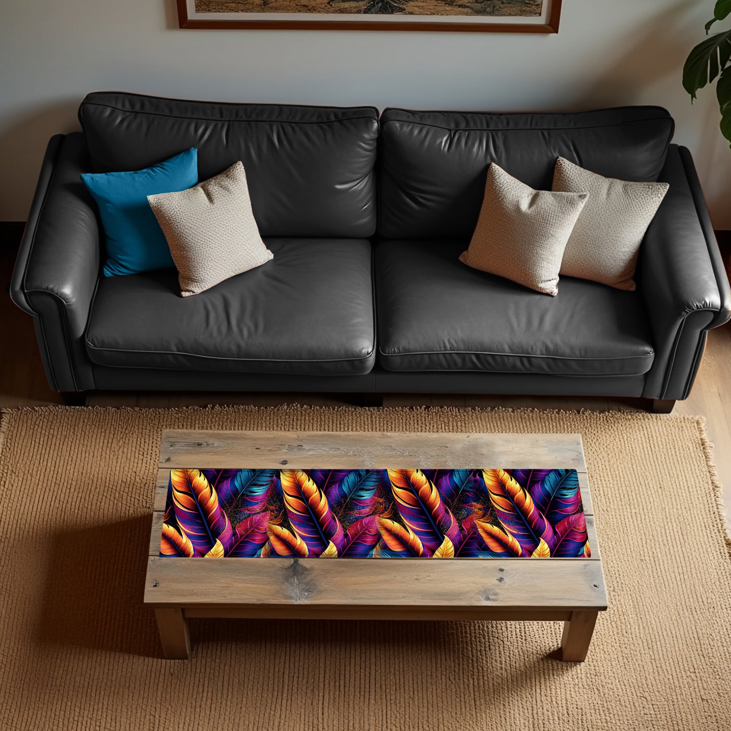 Royal Feathers 160cm Table Runner